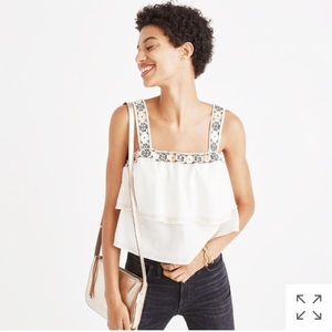 NWT Madewell Embroidered tier top